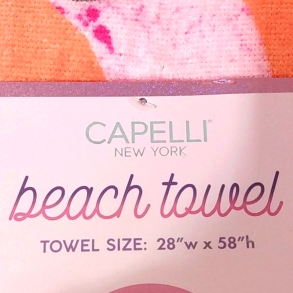 CAPELLI NEW YORK PINK FLAMINGOS SUMMER LOVE BEACH POOL TOWEL SIZE 28" X … - Picture 3 of 7